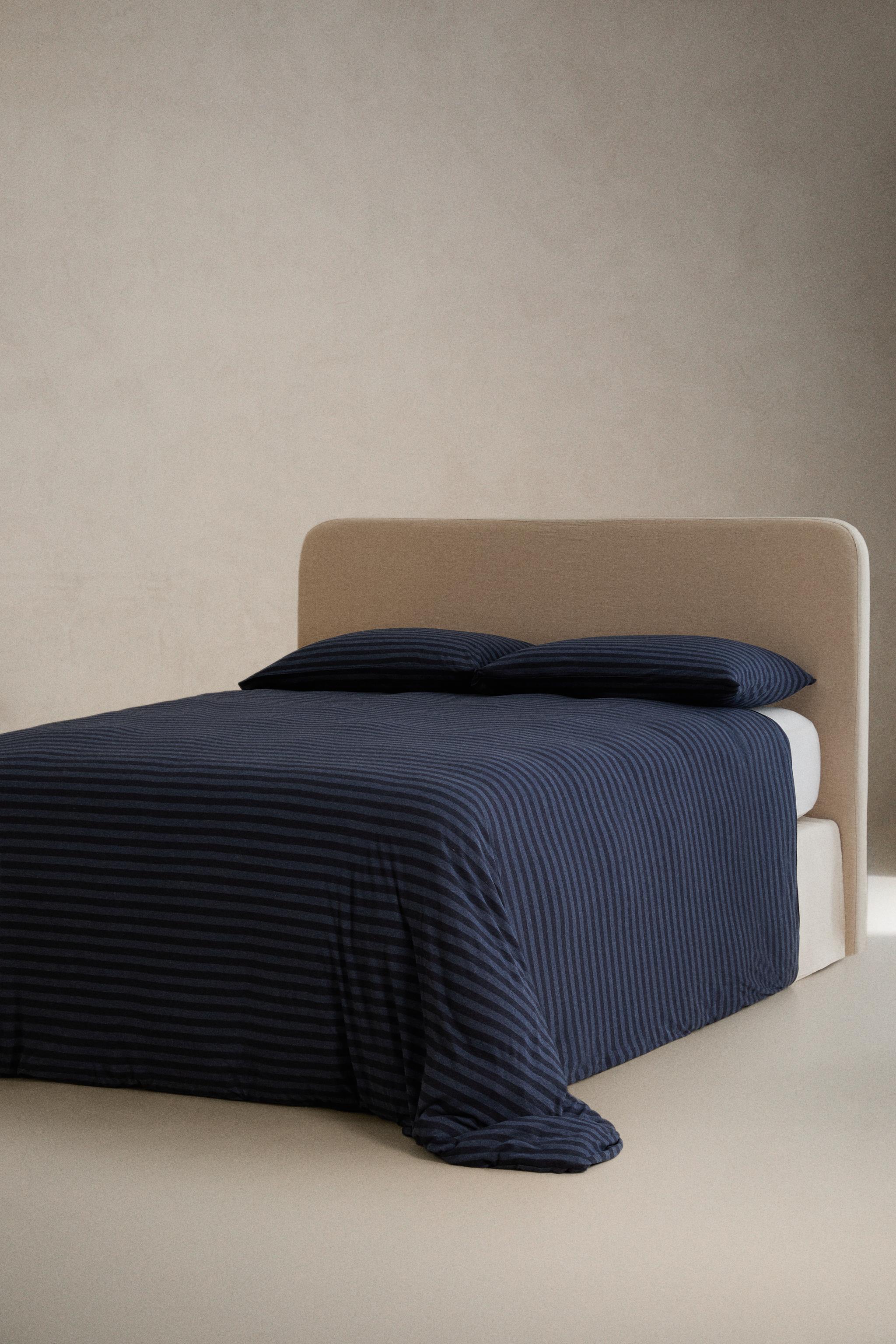 HOUSSE DE COUETTE EN JERSEY COTON RAYÉ